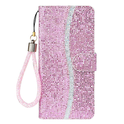 For iPhone 16 Glitter Powder Filp Leather Phone Case(Pink) - iPhone 16 Cases by buy2fix | Online Shopping UK | buy2fix