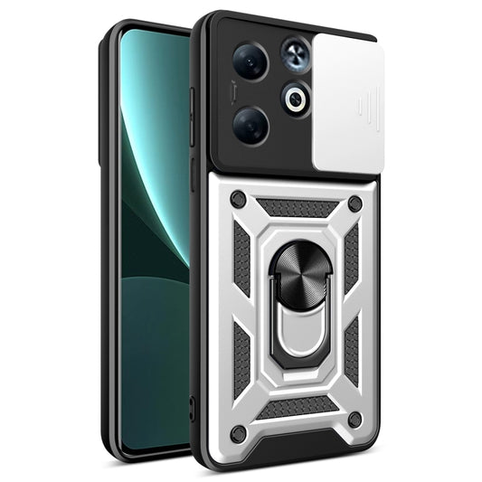 For Infinix Smart 8 Plus / 8 Pro Sliding Camera Cover Design TPU+PC Phone Case(Silver) - Infinix Cases by buy2fix | Online Shopping UK | buy2fix