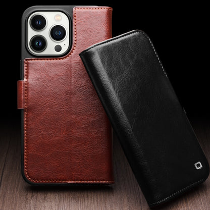For iPhone 15 Pro QIALINO Classic 103 Buckle Genuine Leather Phone Case(Brown) - iPhone 15 Pro Cases by QIALINO | Online Shopping UK | buy2fix