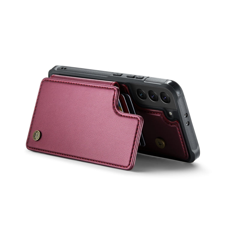 For Samsung Galaxy S21 5G CaseMe C22 Card Slots Holder RFID Anti-theft Phone Case(Wine Red) - Galaxy S21 5G Cases by CaseMe | Online Shopping UK | buy2fix