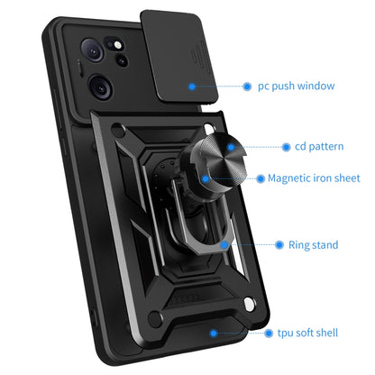 For Xiaomi Redmi K60 Ultra 5G Sliding Camera Cover Design TPU Hybrid PC Phone Case(Blue) - Redmi K60 Ultra Cases by buy2fix | Online Shopping UK | buy2fix