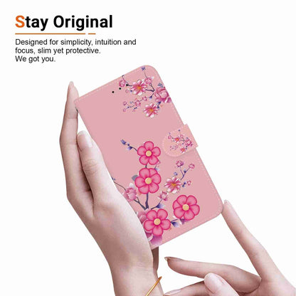 For OnePlus 11 Crystal Texture Colored Drawing Leather Phone Case(Cherry Blossoms) - OnePlus Cases by buy2fix | Online Shopping UK | buy2fix