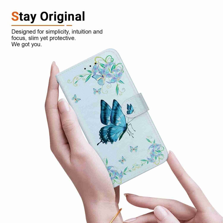 For OnePlus 13 Crystal Texture Colored Drawing Leather Phone Case(Blue Pansies) - OnePlus Cases by buy2fix | Online Shopping UK | buy2fix