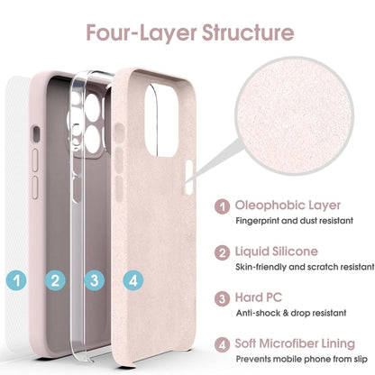 For iPhone 16 Pro Microfiber Liquid Silicone Shockproof Phone Case(Pink) - iPhone 16 Pro Cases by buy2fix | Online Shopping UK | buy2fix