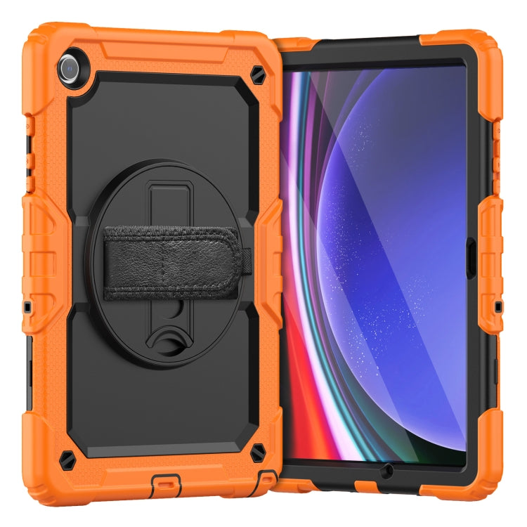 For Samsung Galaxy Tab A9+ Silicone + PC Tablet Case with Shoulder Strap(Orange) - Galaxy Tab A9+ by buy2fix | Online Shopping UK | buy2fix