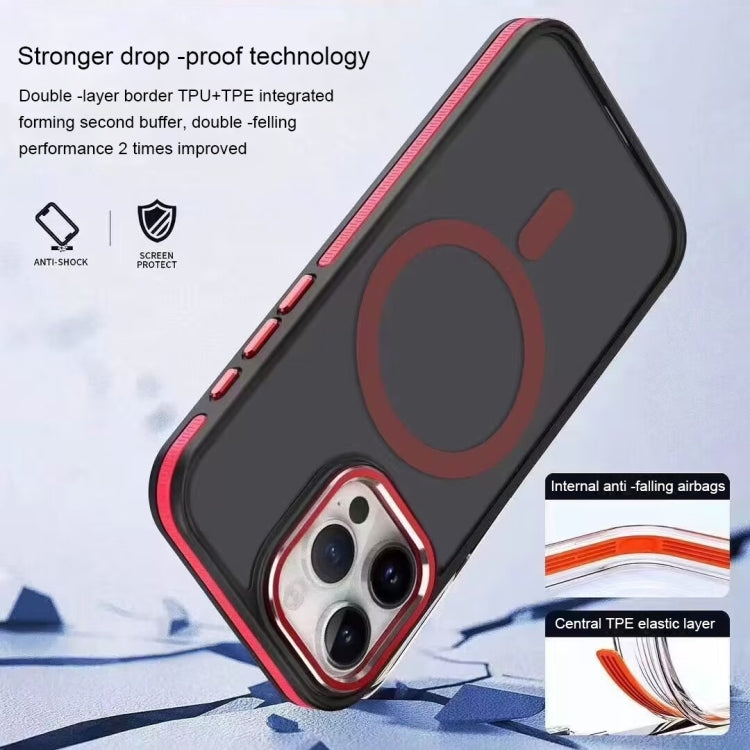For iPhone 15 Two-color Frosted MagSafe Magnetic Phone Case(Black) - iPhone 15 Cases by buy2fix | Online Shopping UK | buy2fix