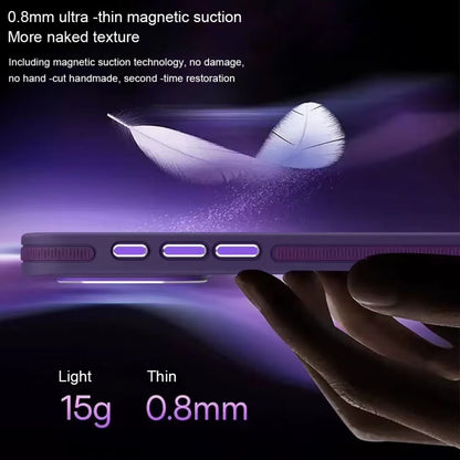 For iPhone 12 / 12 Pro Two-color Frosted MagSafe Magnetic Phone Case(Purple) - iPhone 12 / 12 Pro Cases by buy2fix | Online Shopping UK | buy2fix