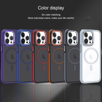 For iPhone 15 Plus Two-color Frosted MagSafe Magnetic Phone Case(Blue) - iPhone 15 Plus Cases by buy2fix | Online Shopping UK | buy2fix