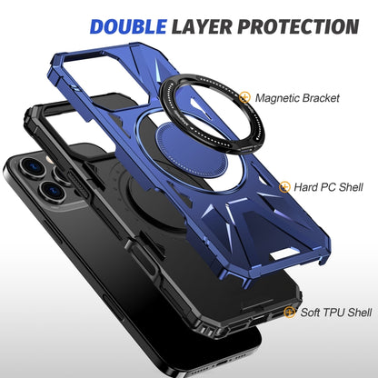 For iPhone 16 Pro Max MagSafe Magnetic Shockproof Phone Case with Ring Holder(Navy Blue) - iPhone 16 Pro Max Cases by buy2fix | Online Shopping UK | buy2fix