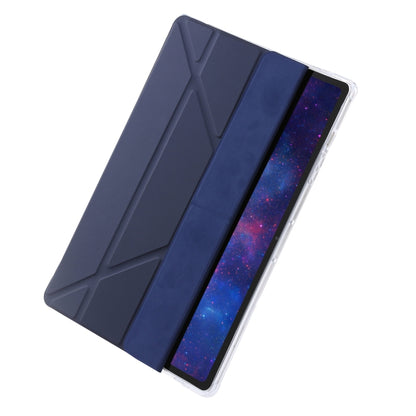 For Samsung Galaxy Tab S9+ Clear Acrylic Deformation Leather Tablet Case(Dark Blue) - Galaxy Tab S9+ Cases by buy2fix | Online Shopping UK | buy2fix