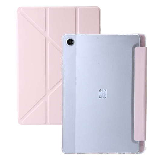 For Samsung Galaxy Tab A9 Clear Acrylic Deformation Leather Tablet Case(Pink) - Galaxy Tab A9 by buy2fix | Online Shopping UK | buy2fix