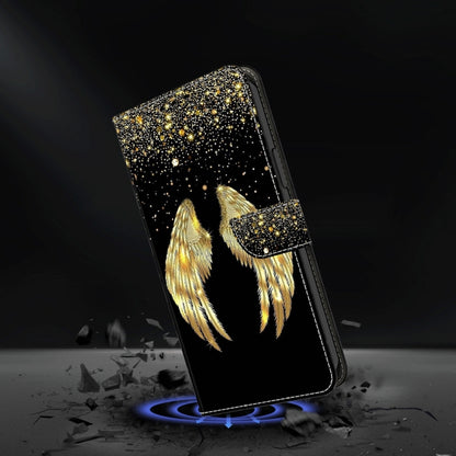 For Motorola Moto G14 Crystal 3D Shockproof Protective Leather Phone Case(Golden Wings) - Motorola Cases by buy2fix | Online Shopping UK | buy2fix