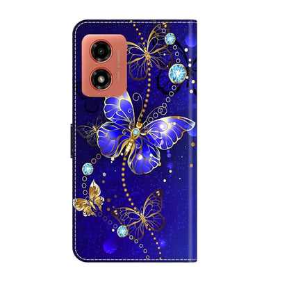 For Motorola Moto G04 Crystal 3D Shockproof Protective Leather Phone Case(Diamond Butterfly) - Motorola Cases by buy2fix | Online Shopping UK | buy2fix
