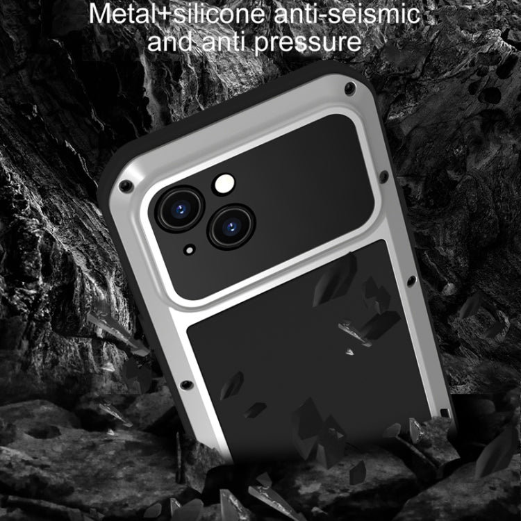 For iPhone 15 Plus LOVE MEI Metal Shockproof Life Waterproof Dustproof Phone Case(Red) - iPhone 15 Plus Cases by LOVE MEI | Online Shopping UK | buy2fix