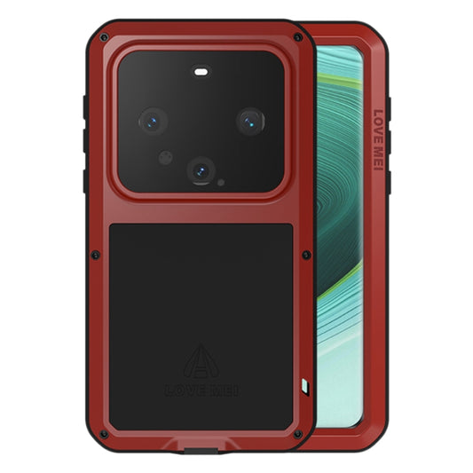 For Huawei Mate 60 Pro / 60 Pro+ LOVE MEI Metal Shockproof Life Waterproof Dustproof Phone Case(Red) - Huawei Cases by LOVE MEI | Online Shopping UK | buy2fix