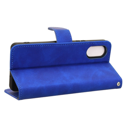 For Sony Xperia 10 VI 2024 Skin Feel Magnetic Flip Leather Phone Case(Blue) - Sony Cases by buy2fix | Online Shopping UK | buy2fix