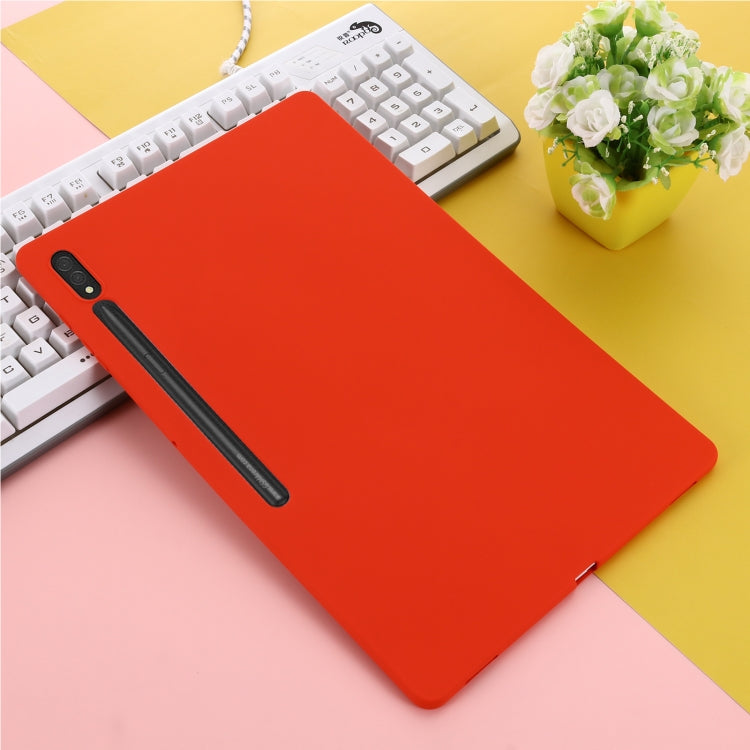 For Samsung Galaxy Tab S9 Ultra Pure Color Liquid Silicone Shockproof Tablet Case(Red) - Galaxy Tab S9 Ultra Cases by buy2fix | Online Shopping UK | buy2fix