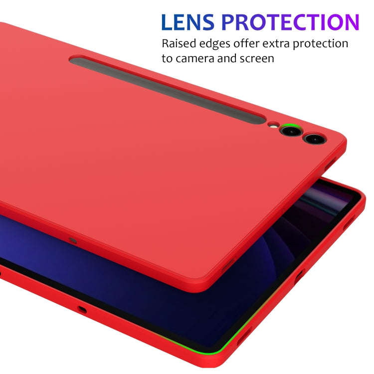 For Samsung Galaxy Tab S9+ Pure Color Liquid Silicone Shockproof Tablet Case(Red) - Galaxy Tab S9+ Cases by buy2fix | Online Shopping UK | buy2fix