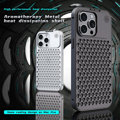 For iPhone 15 R-JUST RJ58 Aromatherapy Metal Cooling Phone Case(Black) - iPhone 15 Cases by R-JUST | Online Shopping UK | buy2fix