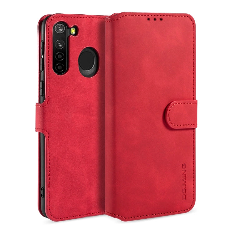 For Samsung Galaxy A21 (EU Version) DG.MING Retro Oil Side Horizontal Flip Case(Red) - Galaxy Phone Cases by DG.MING | Online Shopping UK | buy2fix