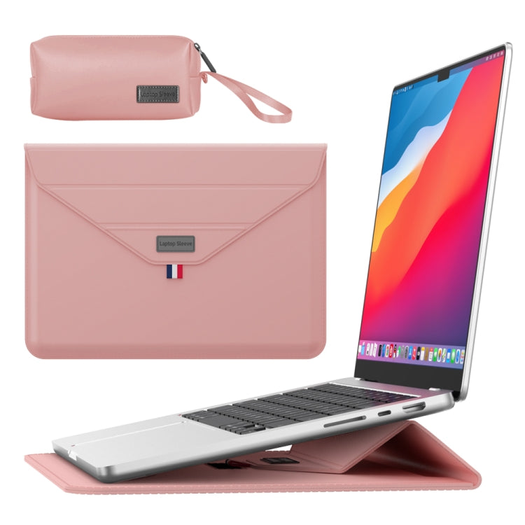 For 13/14 inch Envelope Holder Laptop Sleeve Bag with Accessories Bag(Pink) - Other by buy2fix | Online Shopping UK | buy2fix
