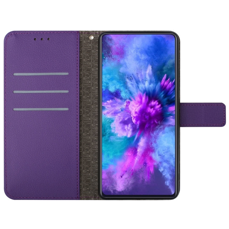 For Samsung Galaxy M55 5G Rhombic Grid Texture Leather Phone Case(Purple) - Galaxy Phone Cases by buy2fix | Online Shopping UK | buy2fix