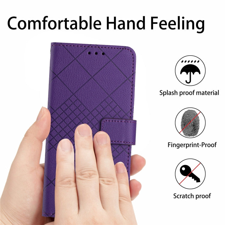 For Xiaomi 13 Pro Rhombic Grid Texture Leather Phone Case(Purple) - 13 Pro Cases by buy2fix | Online Shopping UK | buy2fix