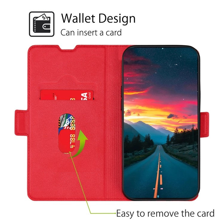 For Motorola Moto G Play 4G 2024 Ultra-thin Voltage Side Buckle Horizontal Flip Leather Phone Case(Red) - Motorola Cases by buy2fix | Online Shopping UK | buy2fix