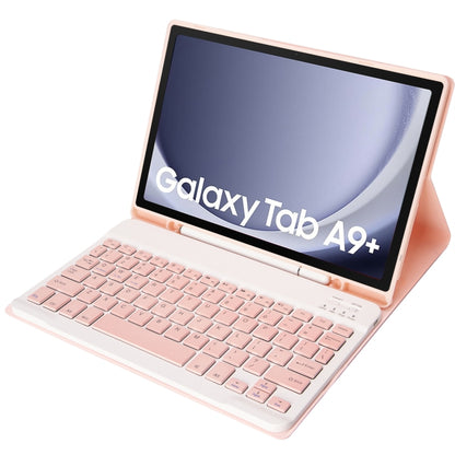For Samsung Galaxy Tab A9+ X210/X215/X215 A09B Candy Color TPU Bluetooth Keyboard Leather Tablet Case with Pen Holder(Pink) - Samsung Keyboard by buy2fix | Online Shopping UK | buy2fix