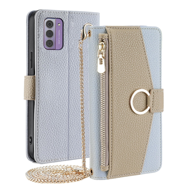 For Nokia G42 5G Crossbody Litchi Texture Leather Phone Case(Blue) - Nokia Cases by buy2fix | Online Shopping UK | buy2fix