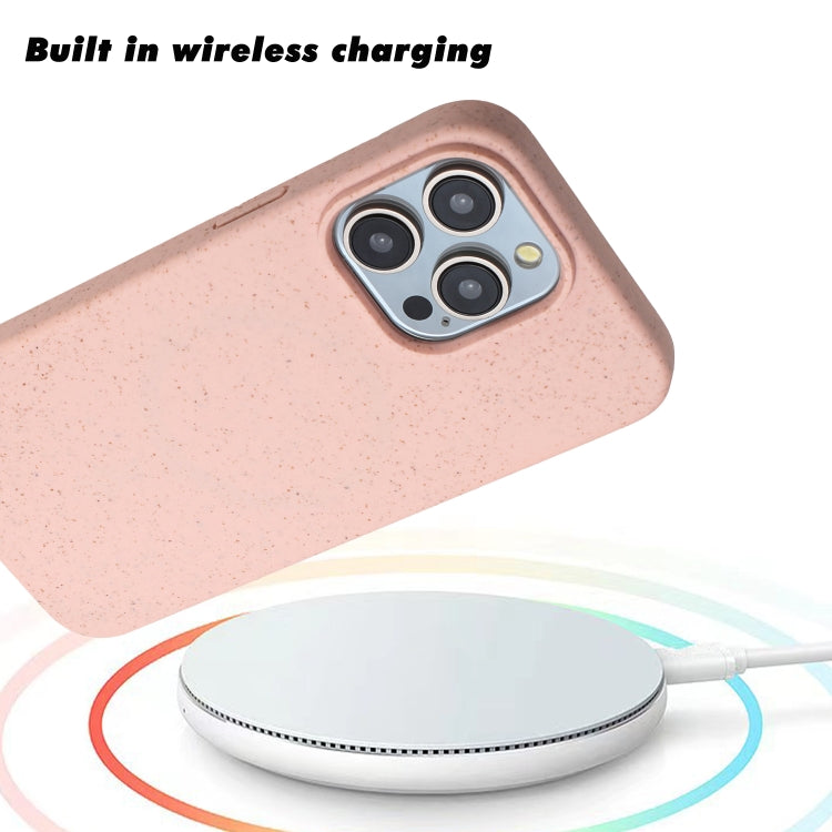 For iPhone 13 Pro Wheat MagSafe Magnetic Straw Material + TPU Phone Case(Pink) - iPhone 13 Pro Cases by buy2fix | Online Shopping UK | buy2fix