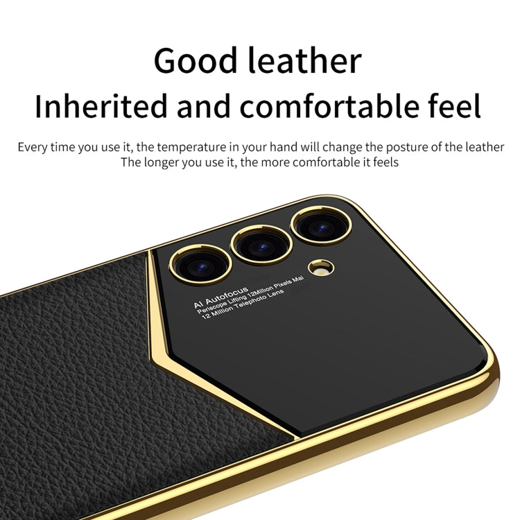 For Samsung Galaxy S24 5G GKK Plating Soft TPU + Leather Full Coverage Phone Case without Pen(Carbon Fibre) - Galaxy S24 5G Cases by GKK | Online Shopping UK | buy2fix