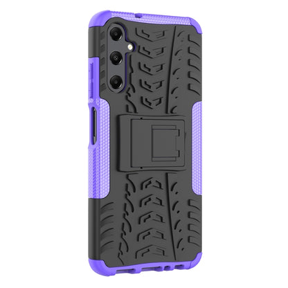 For Samsung Galaxy A05s Tire Texture TPU + PC Phone Case with Holder(Purple) - Galaxy Phone Cases by buy2fix | Online Shopping UK | buy2fix