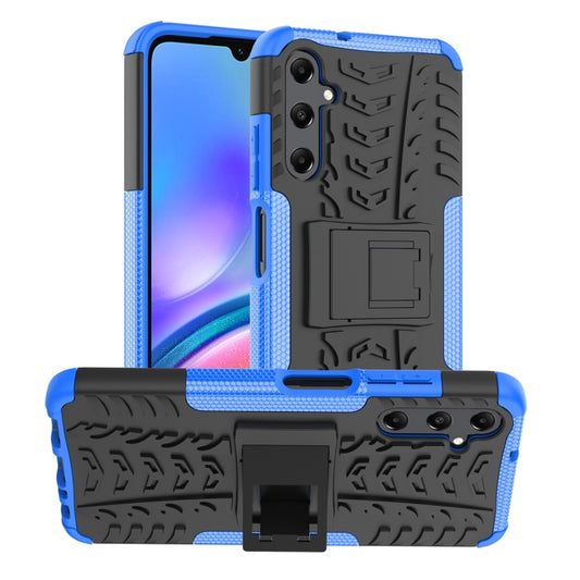 For Samsung Galaxy A05s Tire Texture TPU + PC Phone Case with Holder(Blue) - Galaxy Phone Cases by buy2fix | Online Shopping UK | buy2fix