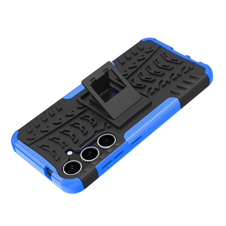 For Samsung Galaxy S24+ Tire Texture TPU + PC Phone Case with Holder(Blue) - Galaxy S24+ 5G Cases by buy2fix | Online Shopping UK | buy2fix