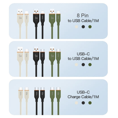 TOTU CB-6-T 25W USB to USB-C / Type-C Silicone Data Cable, Length: 1m(Beige) - USB-C & Type-C Cable by TOTUDESIGN | Online Shopping UK | buy2fix