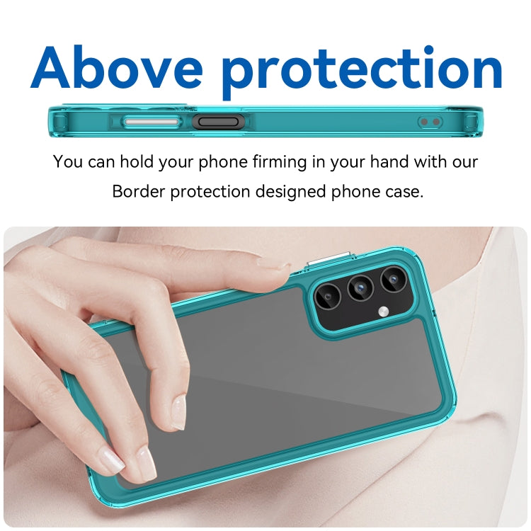 For Samsung Galaxy A05s Colorful Series Acrylic Hybrid TPU Phone Case(Transparent Blue) - Galaxy Phone Cases by buy2fix | Online Shopping UK | buy2fix