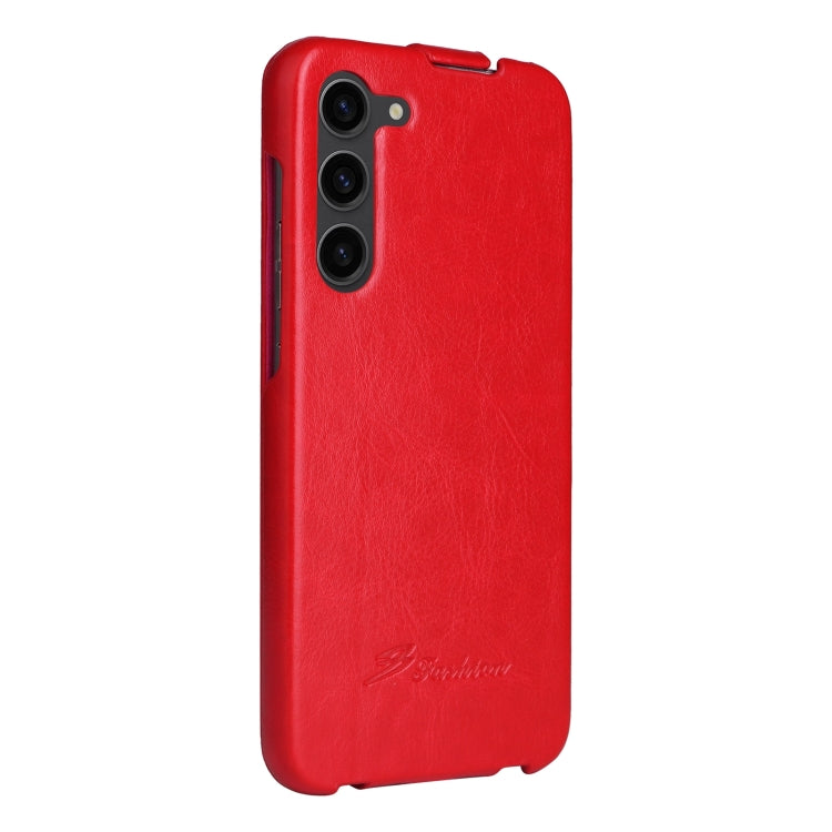 For Samsung Galaxy S24+ 5G Fierre Shann 64 Texture Vertical Flip PU Leather Phone Case(Red) - Galaxy S24+ 5G Cases by FIERRE SHANN | Online Shopping UK | buy2fix