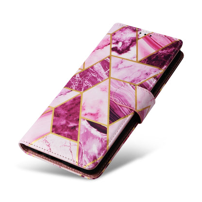For Samsung Galaxy S24+ 5G Marble Bronzing Stitching Leather Phone Case(Purple) - Galaxy S24+ 5G Cases by buy2fix | Online Shopping UK | buy2fix
