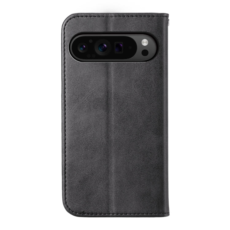 For Google Pixel 9 Pro Cubic Grid Calf Texture Magnetic Leather Phone Case(Black) - Google Cases by buy2fix | Online Shopping UK | buy2fix