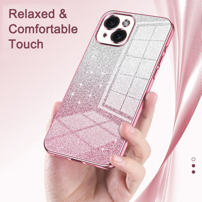 For iPhone 16 Plus Gradient Glitter Powder Electroplated Phone Case(Silver) - iPhone 16 Plus Cases by buy2fix | Online Shopping UK | buy2fix