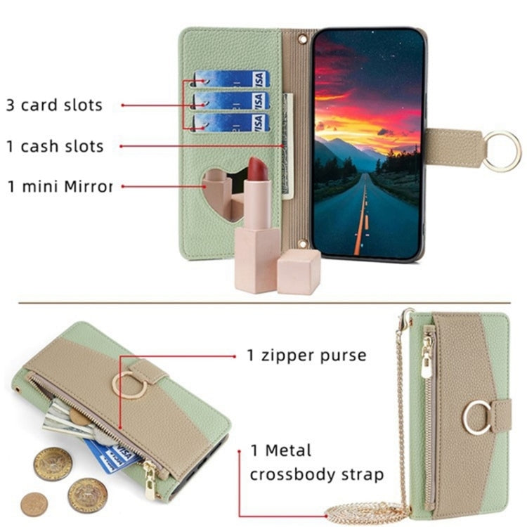 For Blackview Oscal C30 / Oscal C30 Pro Crossbody Litchi Texture Leather Phone Case(Green) - More Brand by buy2fix | Online Shopping UK | buy2fix