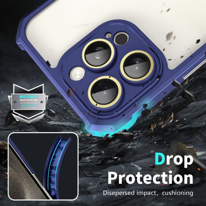 For iPhone 16 Pro Shockproof Acrylic Phone Case with Lens Glass Film(Blue) - iPhone 16 Pro Cases by buy2fix | Online Shopping UK | buy2fix