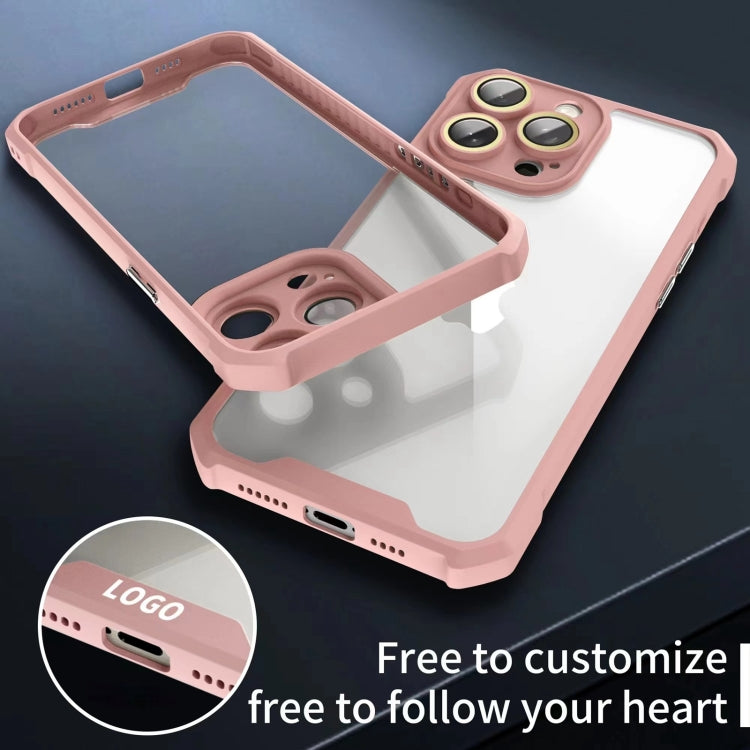 For iPhone 16 Pro Shockproof Acrylic Phone Case with Lens Glass Film(Pink) - iPhone 16 Pro Cases by buy2fix | Online Shopping UK | buy2fix