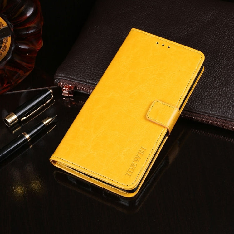 For Samsung Galaxy S24 Ultra 5G idewei Crazy Horse Texture Leather Phone Case(Yellow) - Galaxy S24 Ultra 5G Cases by idewei | Online Shopping UK | buy2fix