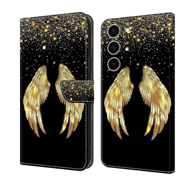 For Samsung Galaxy S24+ 5G Crystal 3D Shockproof Protective Leather Phone Case(Golden Wings) - Galaxy S24+ 5G Cases by buy2fix | Online Shopping UK | buy2fix