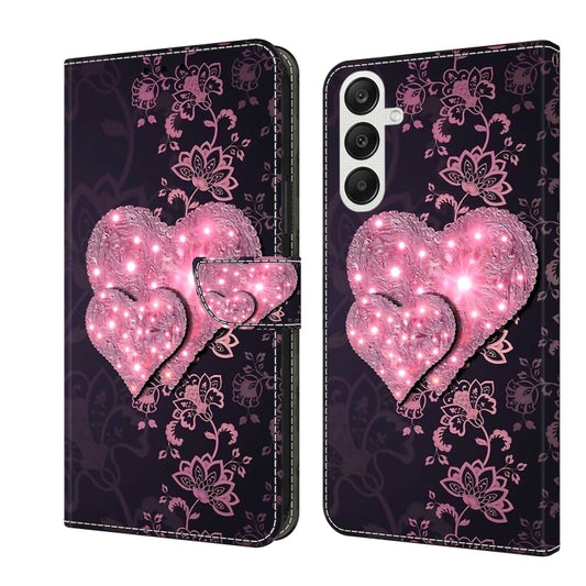 For Samsung Galaxy A25 5G Crystal 3D Shockproof Protective Leather Phone Case(Lace Love) - Galaxy Phone Cases by buy2fix | Online Shopping UK | buy2fix