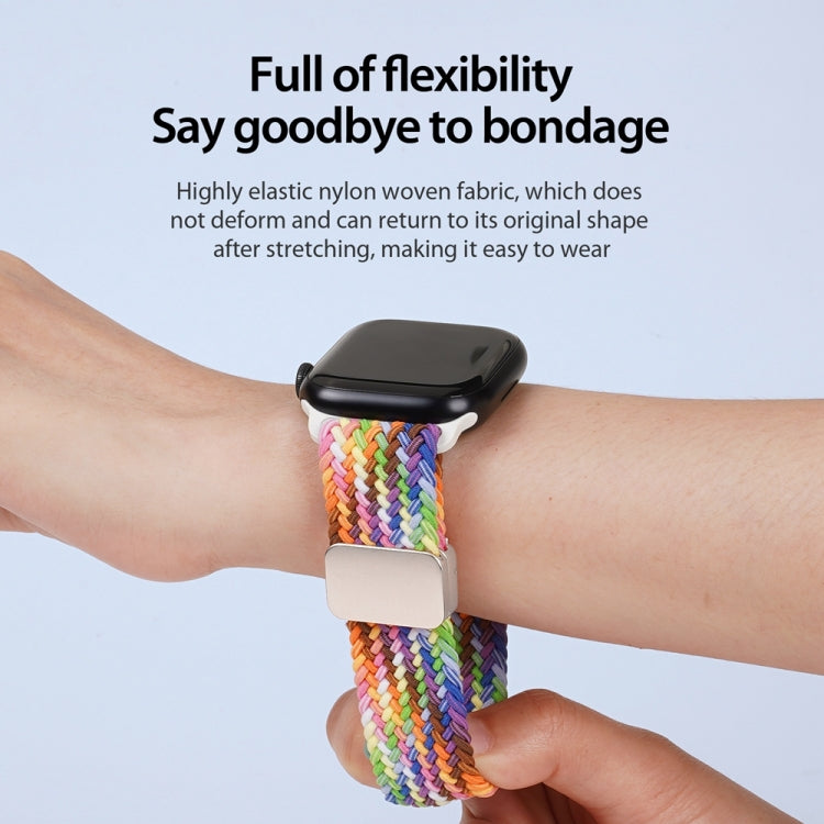 For Apple Watch SE 2022 40mm DUX DUCIS Mixture Pro Series Magnetic Buckle Nylon Braid Watch Band(New Rainbow) - Watch Bands by DUX DUCIS | Online Shopping UK | buy2fix