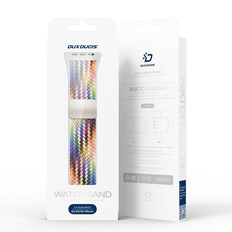 For Apple Watch Series 7 45mm DUX DUCIS Mixture Pro Series Magnetic Buckle Nylon Braid Watch Band(New Rainbow) - Watch Bands by DUX DUCIS | Online Shopping UK | buy2fix