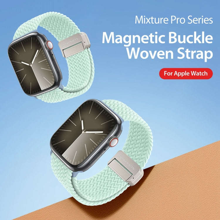 For Apple Watch 42mm DUX DUCIS Mixture Pro Series Magnetic Buckle Nylon Braid Watch Band(Light Mint) - Watch Bands by DUX DUCIS | Online Shopping UK | buy2fix